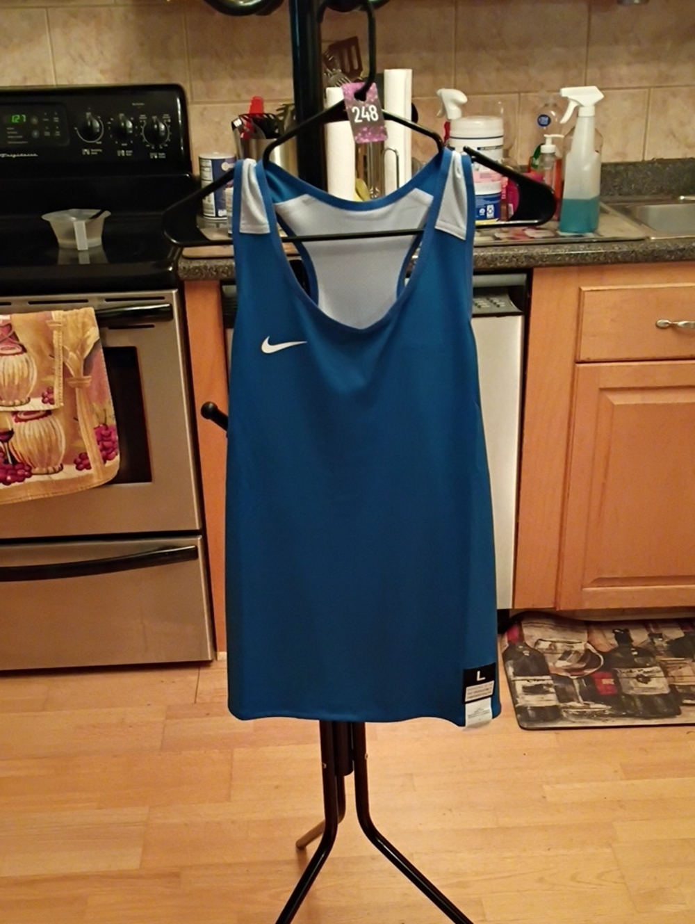 Nike Blue Athletic Racerback Tank with White Accents